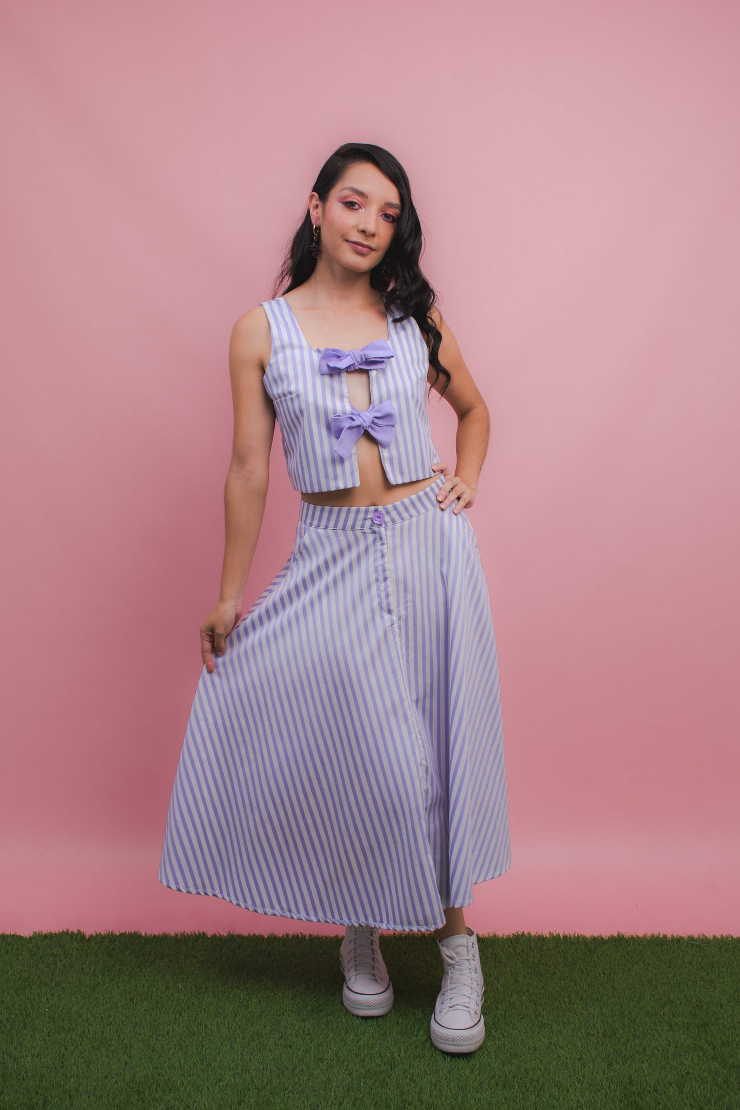 Falda Stripe Lila