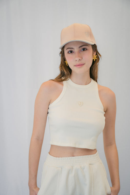 Tank Top Corazón Marfil