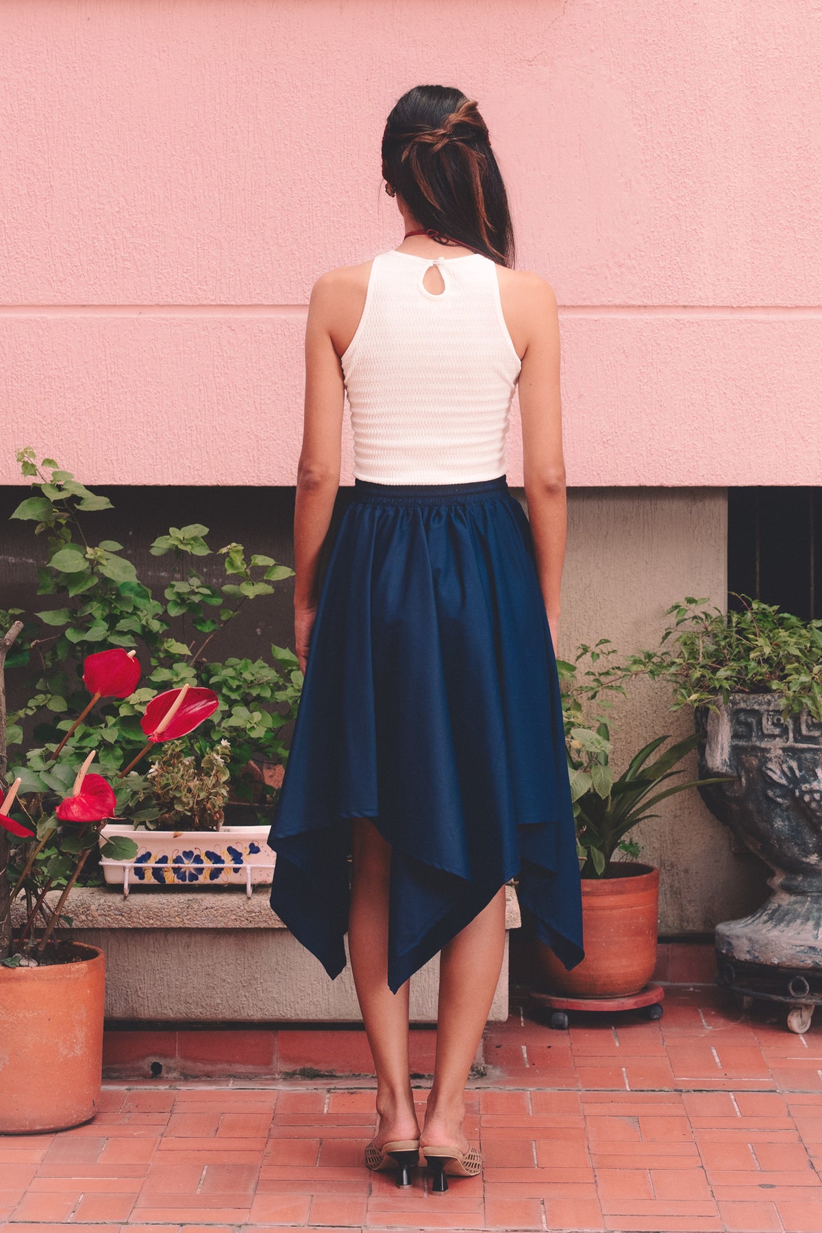 Falda Pétalos Navy