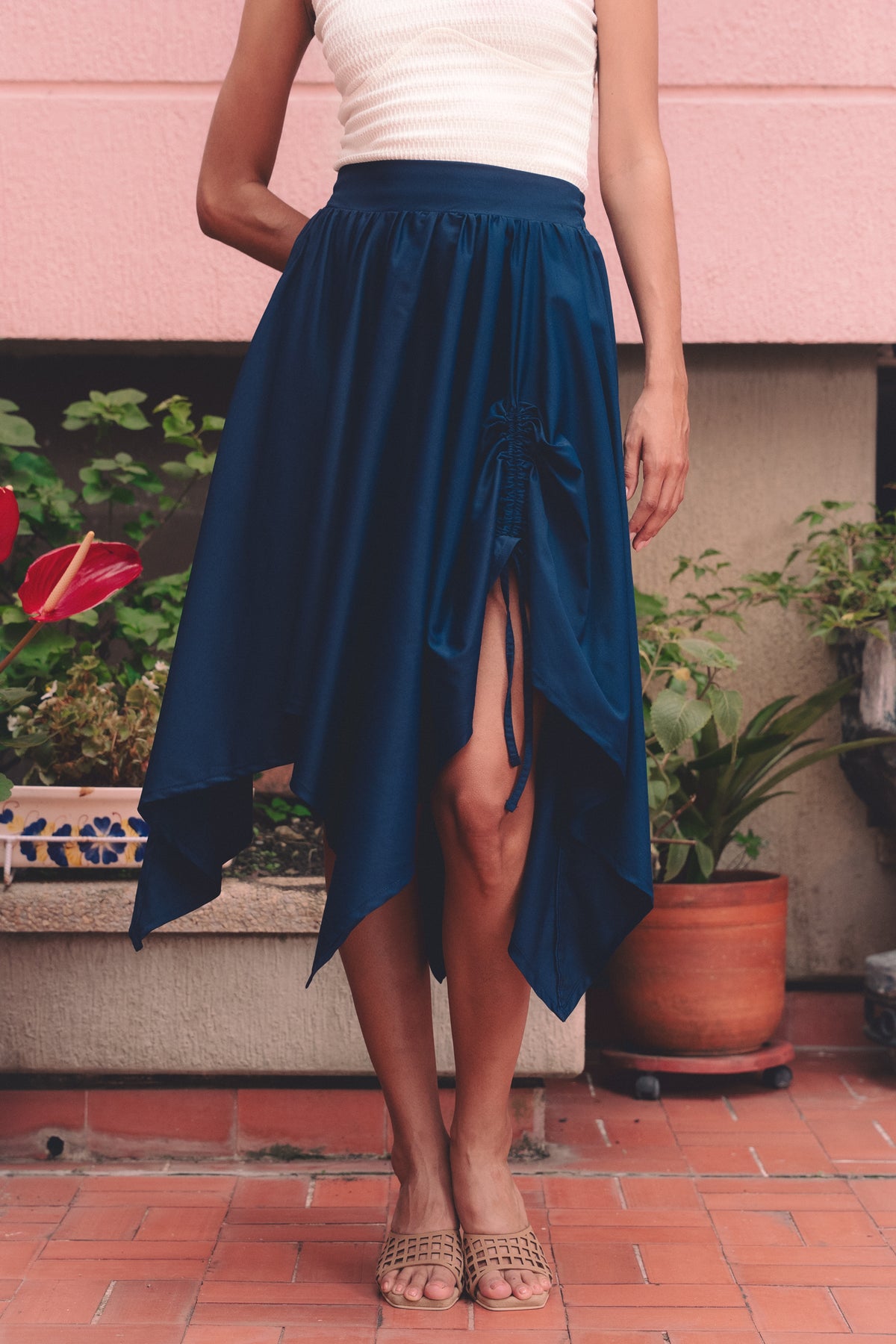 Falda Pétalos Navy