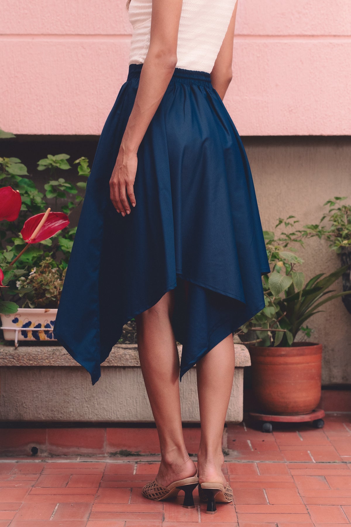 Falda Pétalos Navy