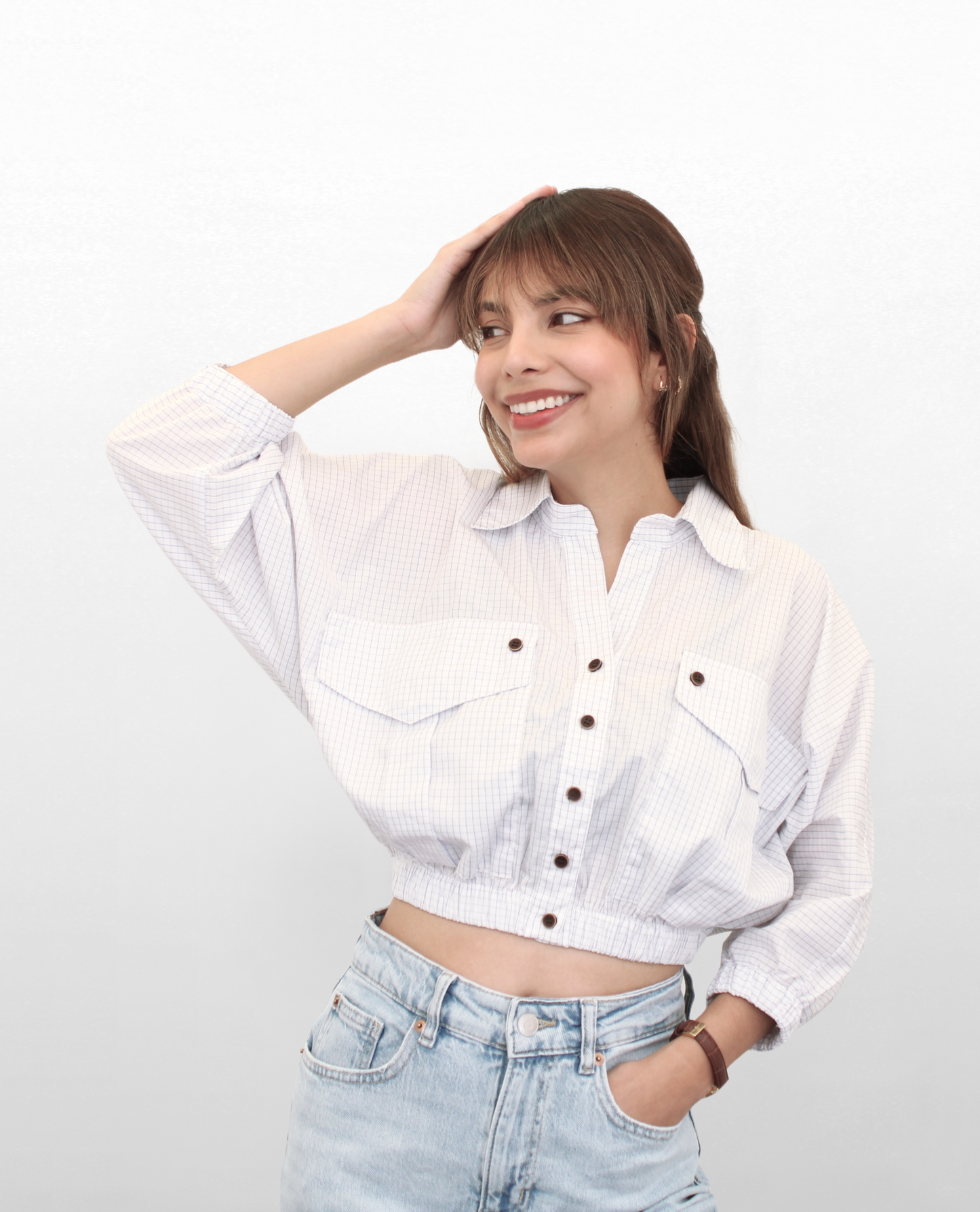 Camisa Crop Bolsillos