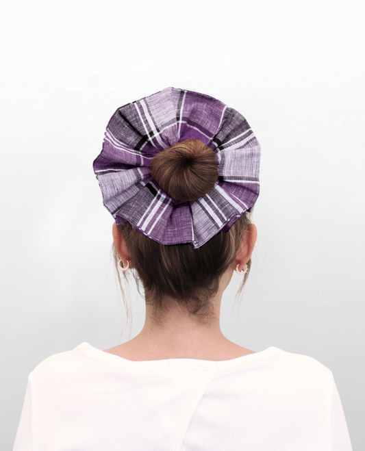 Scrunchie Cuadrillé Purple